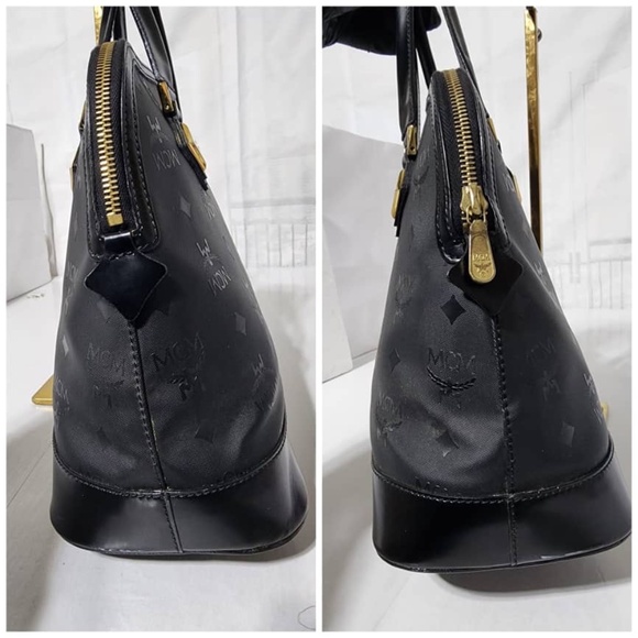 Authentic MCM Vintage Visetos  Alma Dome Bag Black - Picture 4 of 11